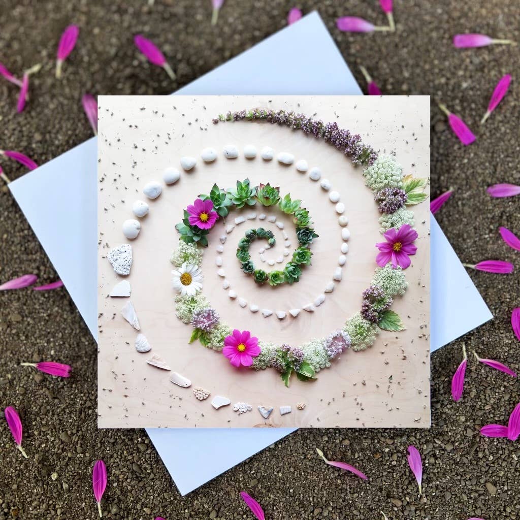 Succulent Spiral • Floral Greeting Card • Nature Art Photo