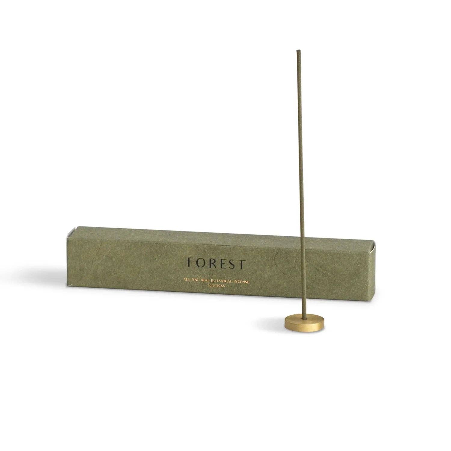 Hinoki Japanese Incense Stick Set β 30 Sticks with Brass Holder
