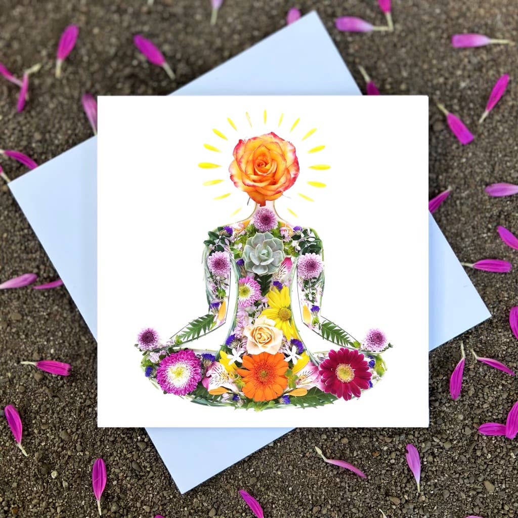 Meditation • Botanical Greeting Card • Rose • Nature Art