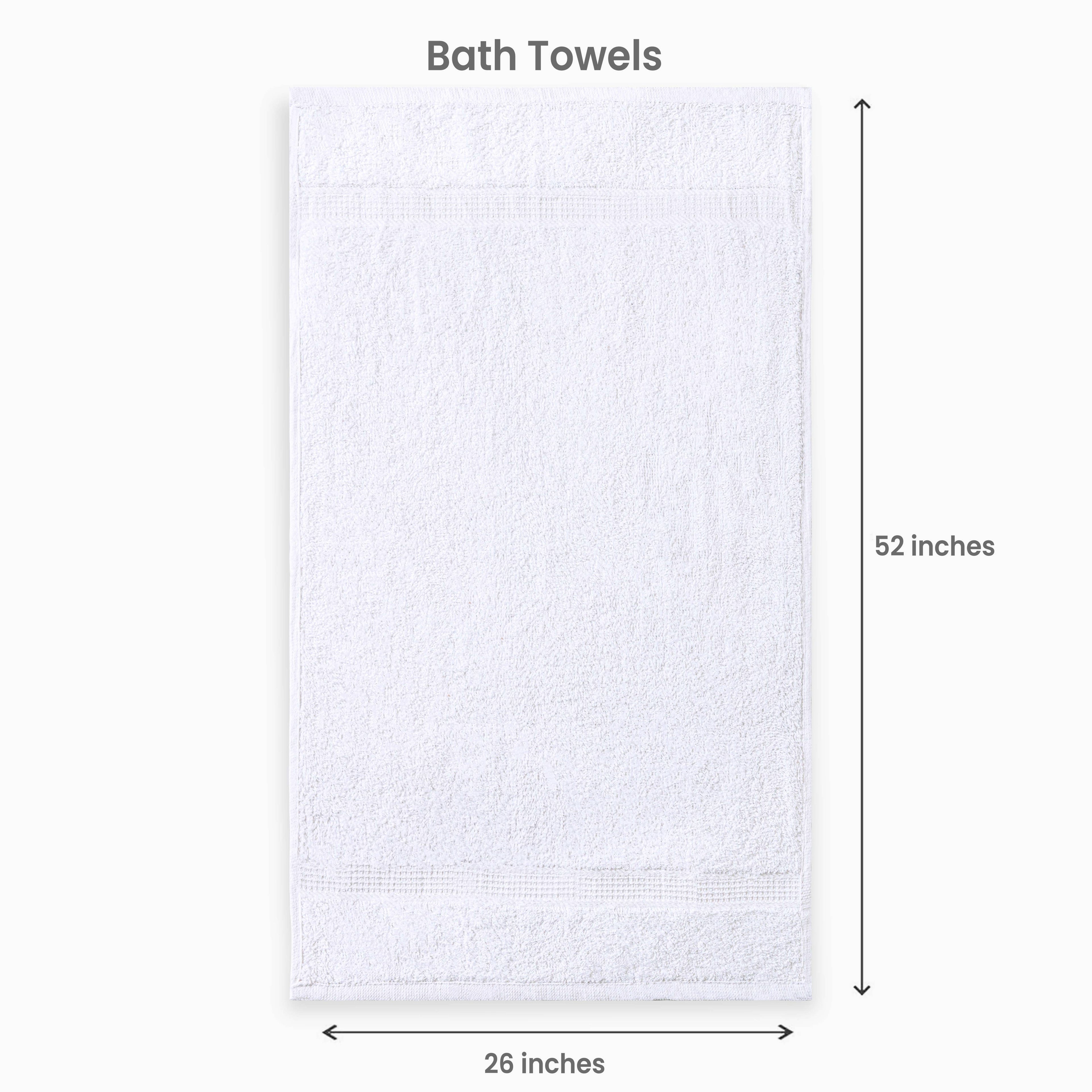 Cotton Bath Towel 26x52 Hotel Spa 12 Pack 700 GSM Soft White: Pack of 6 Cotton Towel (26x52)