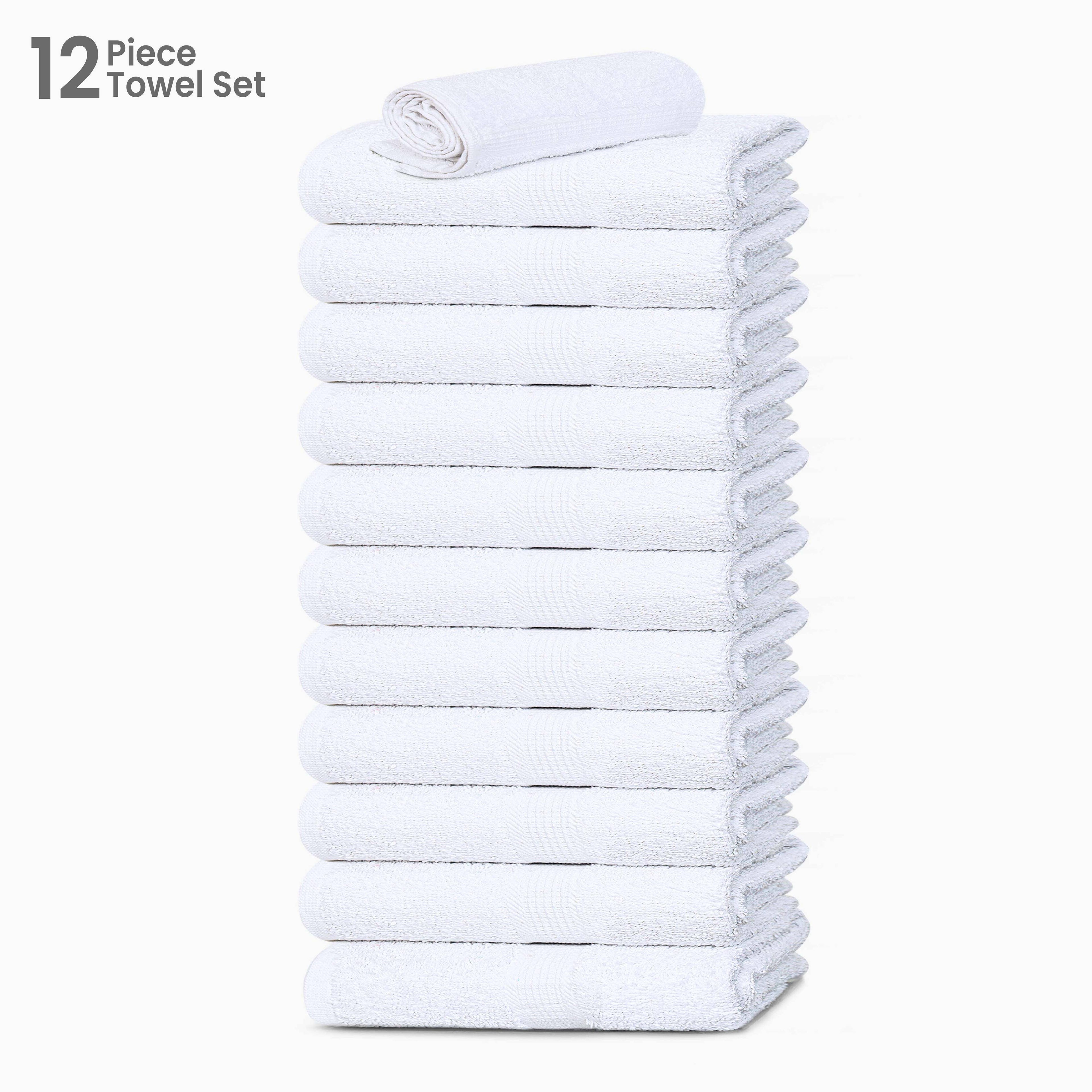 Cotton Bath Towel 26x52 Hotel Spa 12 Pack 700 GSM Soft White: Pack of 6 Cotton Towel (26x52)