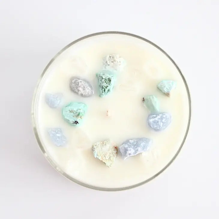 Zodiac Inspired Crystal + Essential Oil Candle | Air