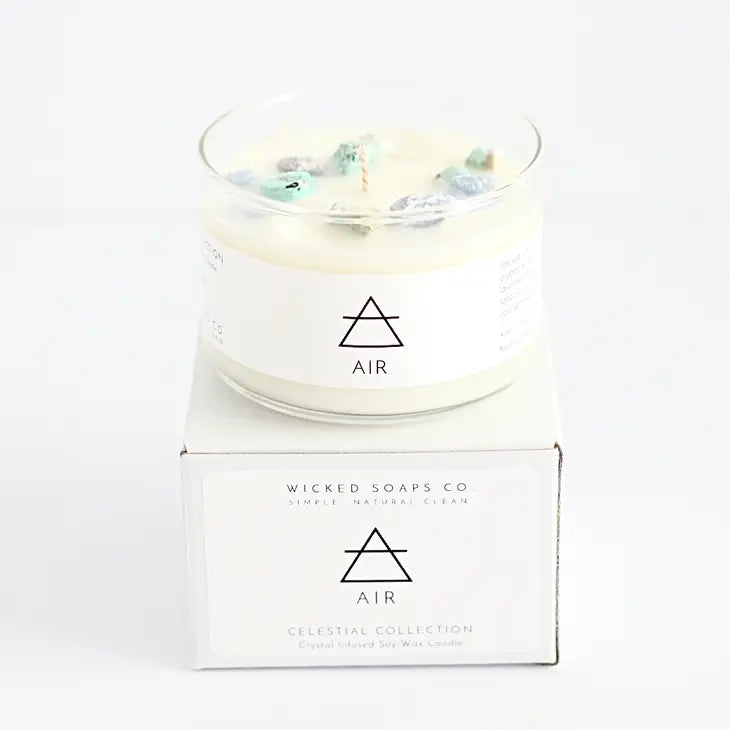 Zodiac Inspired Crystal + Essential Oil Candle | Air