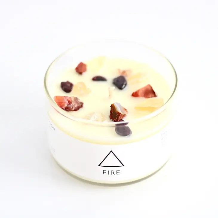 Zodiac Inspired Crystal + Essential Oil Candle | Fire
