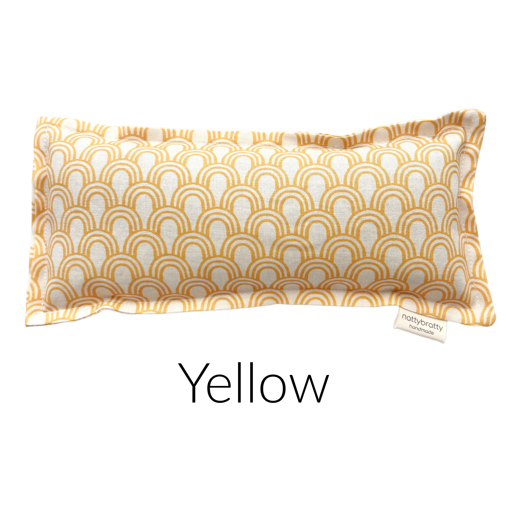 Organic Cotton Eye Pillow - Simple Arcs Collection: Orange / Scented : Add Lavender