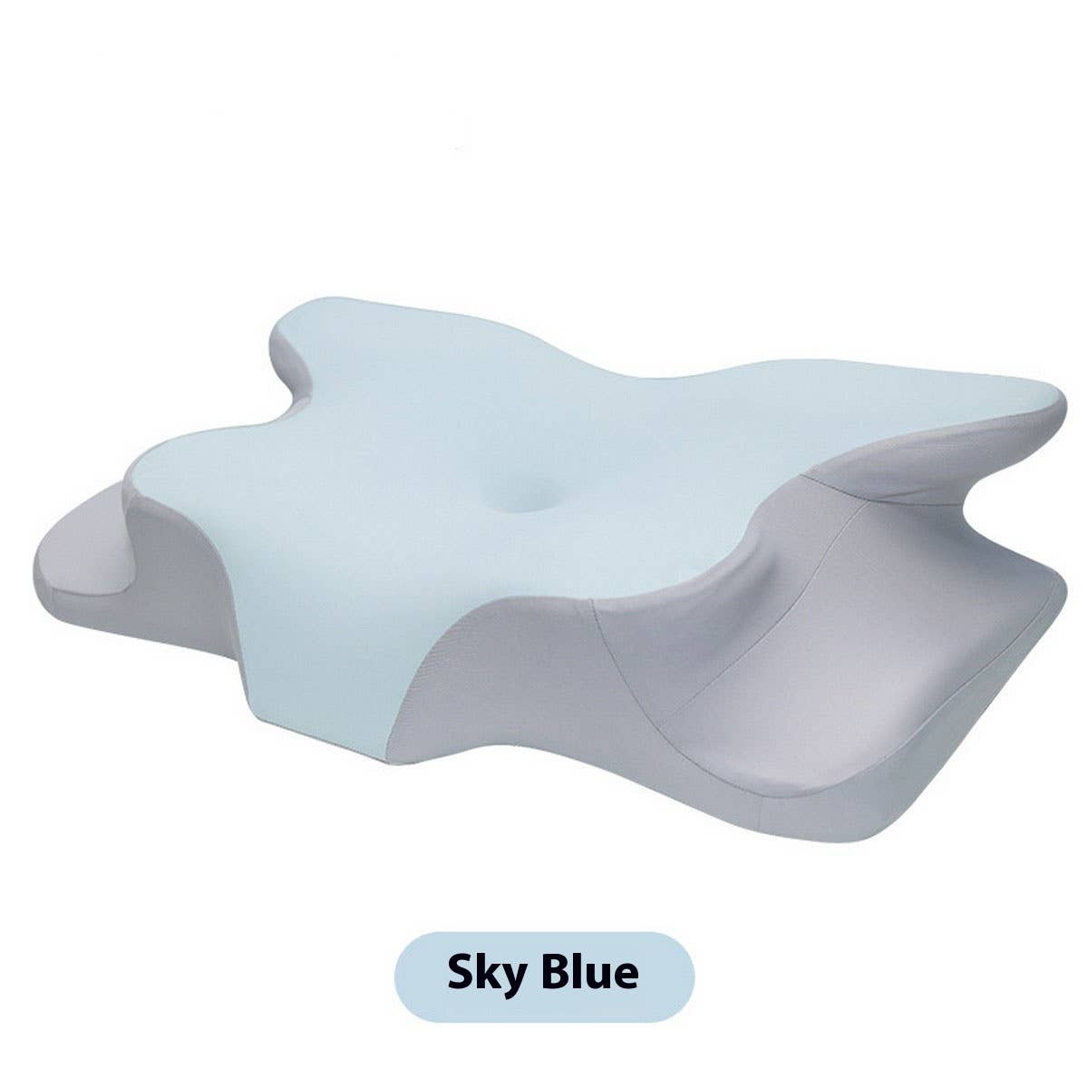 Orthopedic Memory Foam Cervical Pillow_CWMM8078: SKYBLUE / (OS) 1