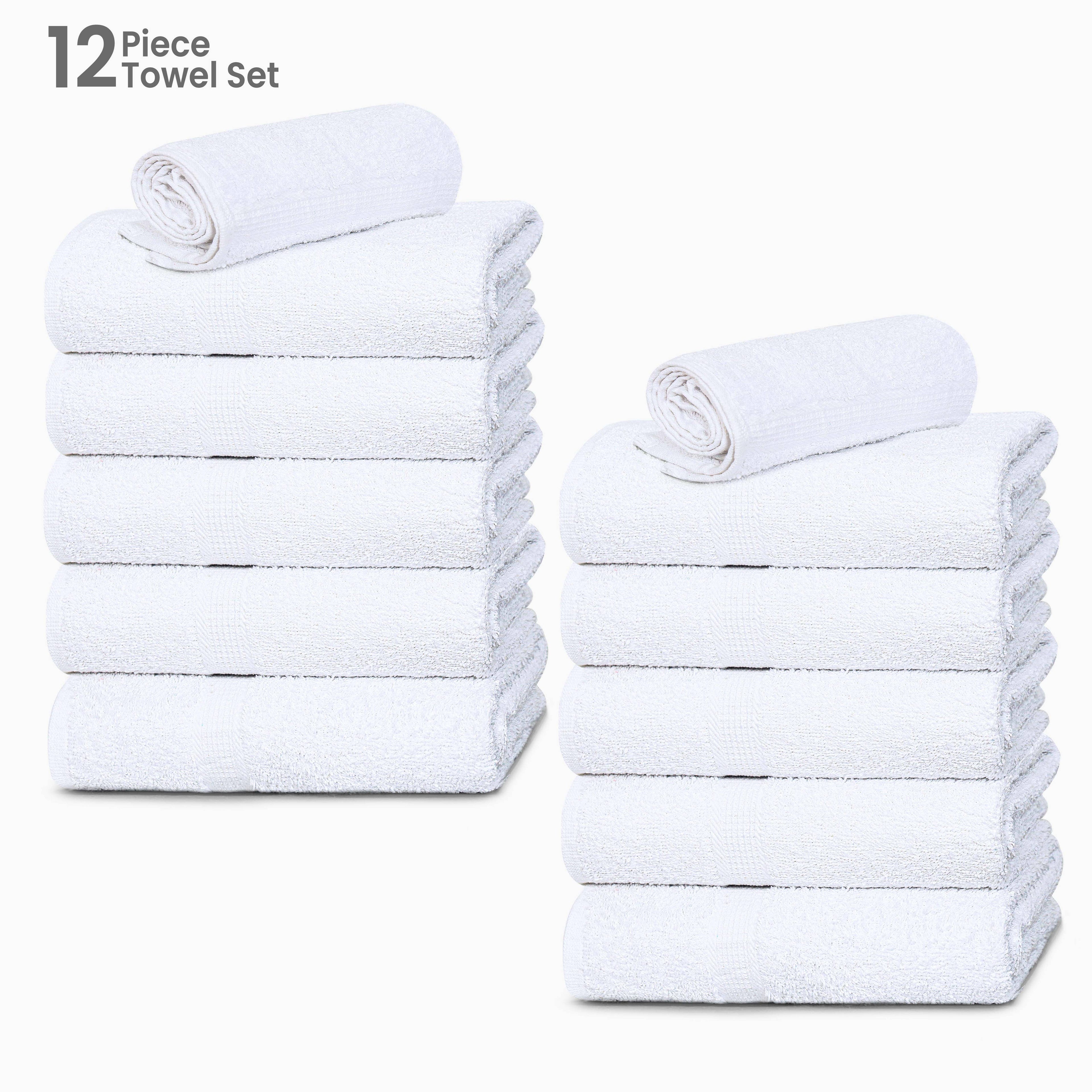 Cotton Bath Towel 26x52 Hotel Spa 12 Pack 700 GSM Soft White: Pack of 6 Cotton Towel (26x52)