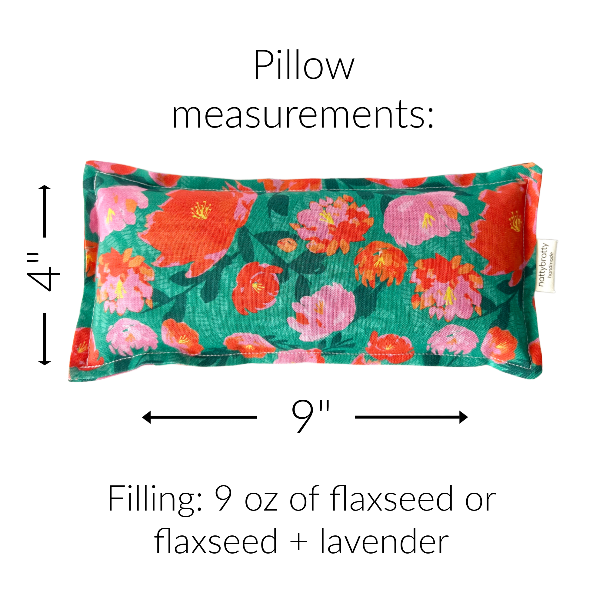 Organic Cotton Eye Pillow - Simple Arcs Collection: Orange / Scented : Add Lavender