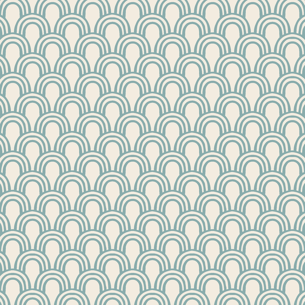 Organic Cotton Eye Pillow - Simple Arcs Collection: Teal / Scented : Add Lavender