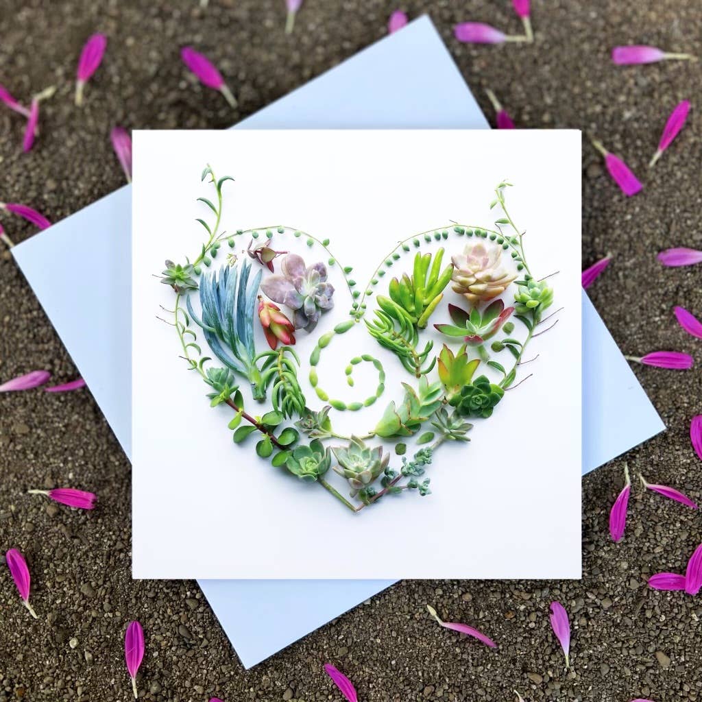 Succulent Heart • Botanical Greeting Card • Nature Art Photo