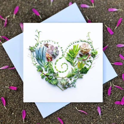 Succulent Heart • Botanical Greeting Card • Nature Art Photo