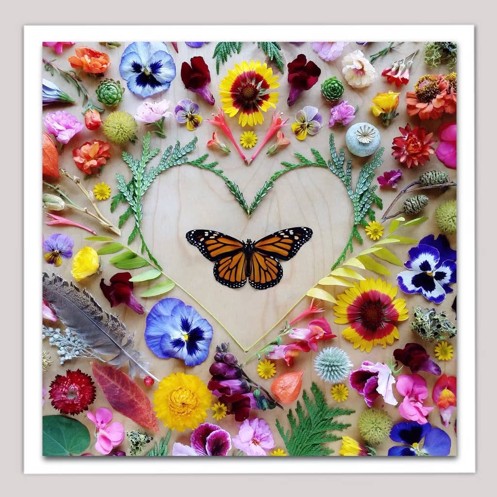 Monarch Butterfly Heart • Botanical Greeting Card • Nature