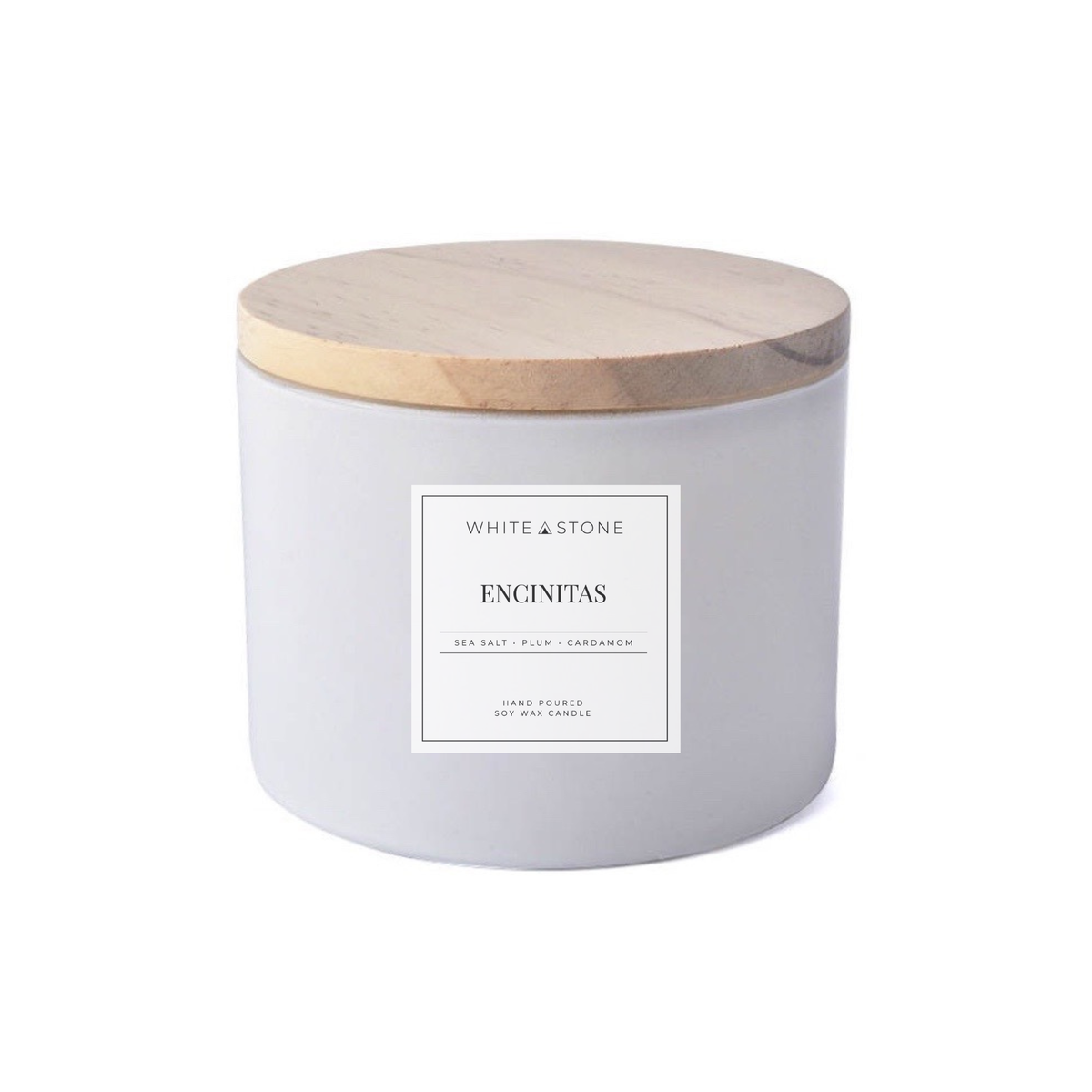 Encinitas - Jar/Filled Candle : Matte White / 8oz Single Wick