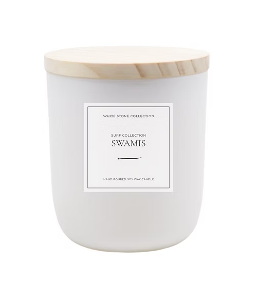 Swamis - Jar/Filled Candle: Matte White / 8oz Single Wick