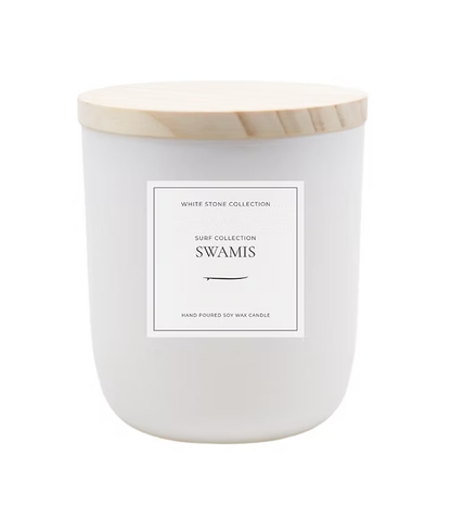 Swamis - Jar/Filled Candle: Matte White / 8oz Single Wick