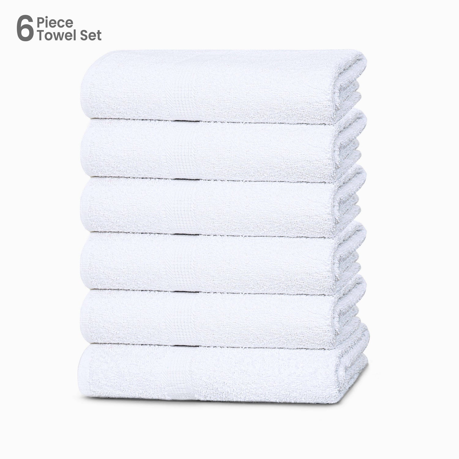Cotton Bath Towel 26x52 Hotel Spa 12 Pack 700 GSM Soft White: Pack of 6 Cotton Towel (26x52)