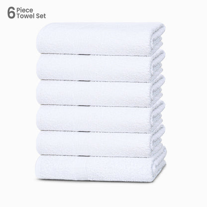 Cotton Bath Towel 26x52 Hotel Spa 12 Pack 700 GSM Soft White: Pack of 6 Cotton Towel (26x52)