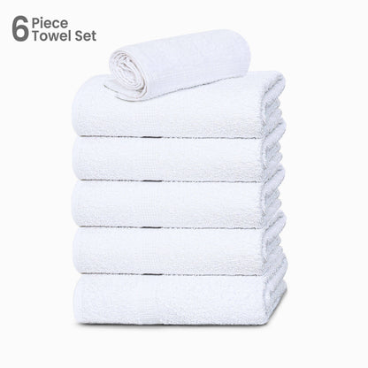 Cotton Bath Towel 26x52 Hotel Spa 12 Pack 700 GSM Soft White: Pack of 6 Cotton Towel (26x52)
