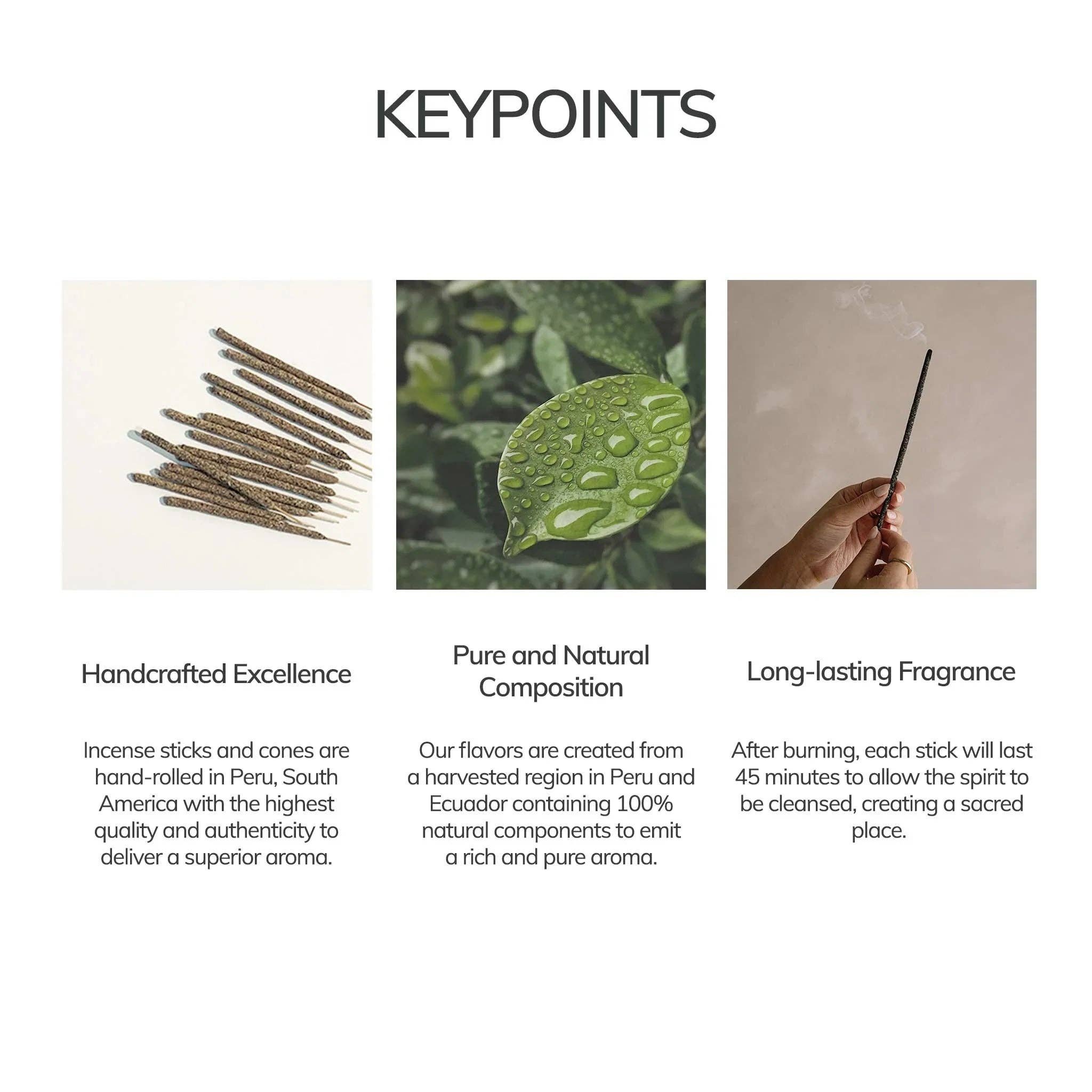White Sage Incense Sticks – 7 Hand-Rolled Sticks from Peru