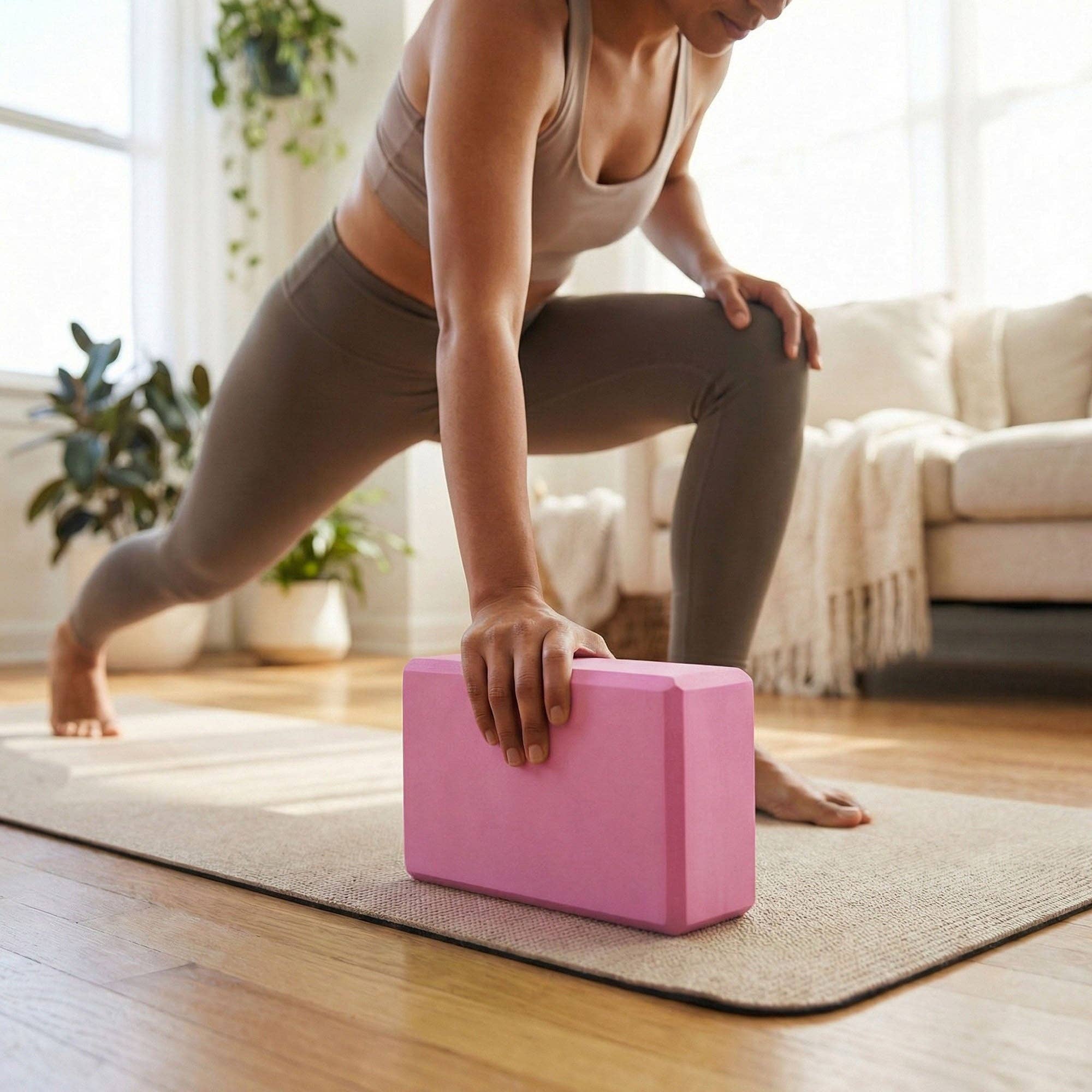 2-PC Yoga Block for Stability Balance and Flexibility Support: Black / One Size Fits Most