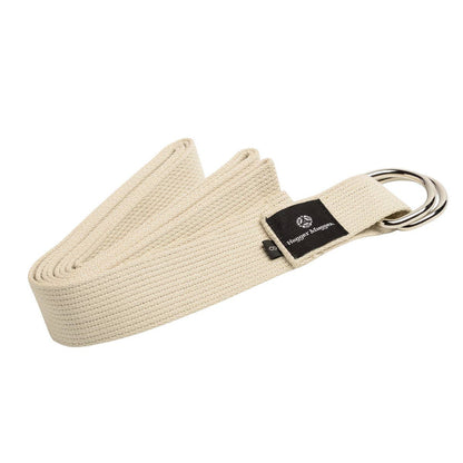 D-Ring Cotton Yoga Strap: Black / 6&