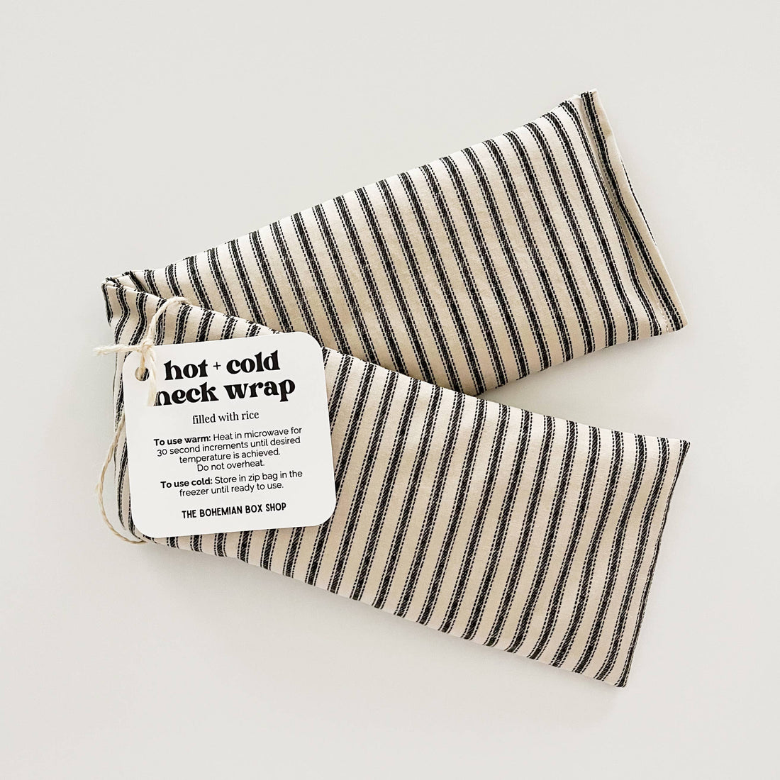 Hot &amp; Cold Therapy Neck Wrap - Ivory and Black Stripes