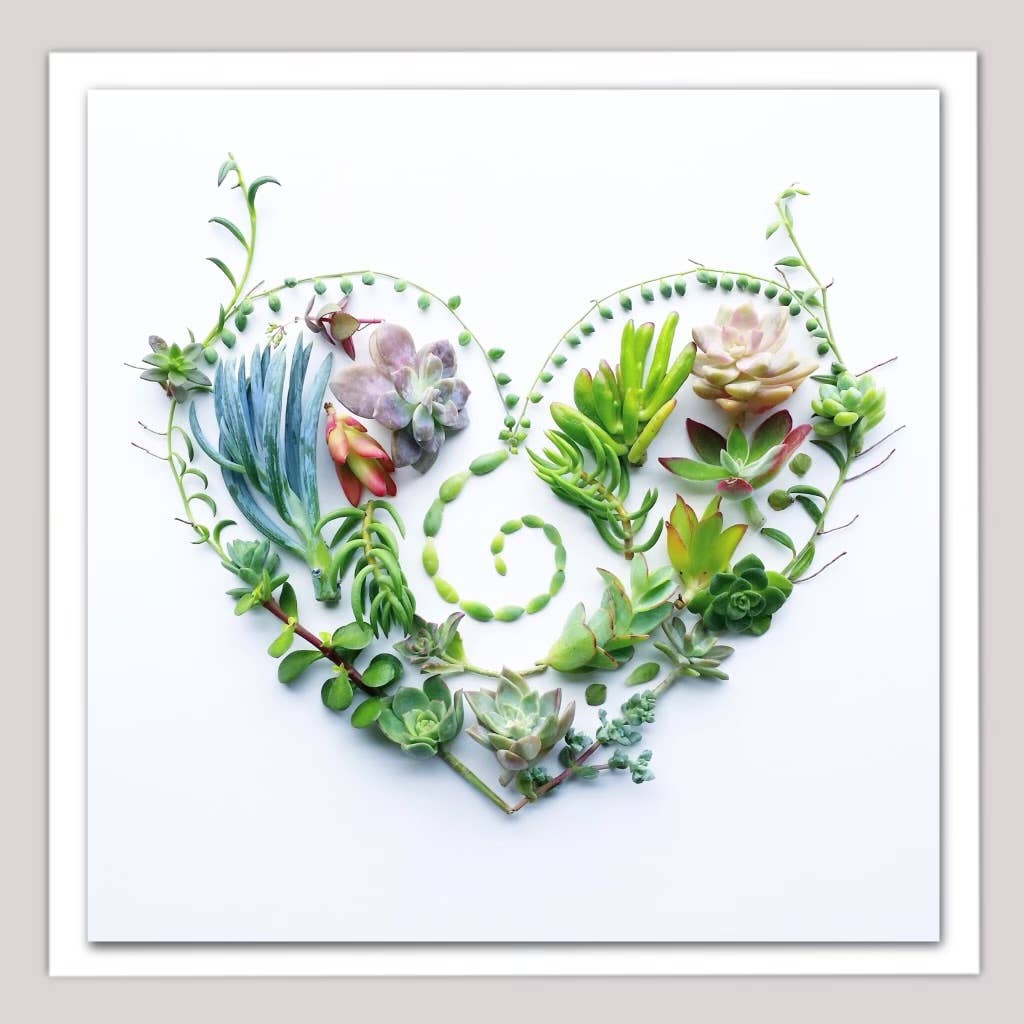 Succulent Heart • Botanical Greeting Card • Nature Art Photo