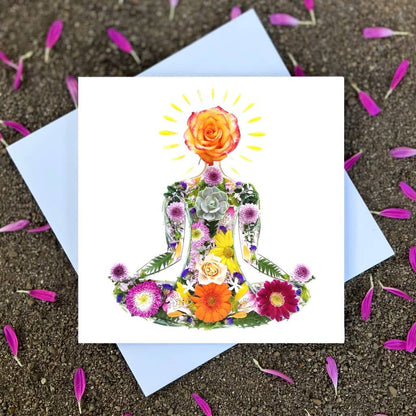 Meditation • Botanical Greeting Card • Rose • Nature Art