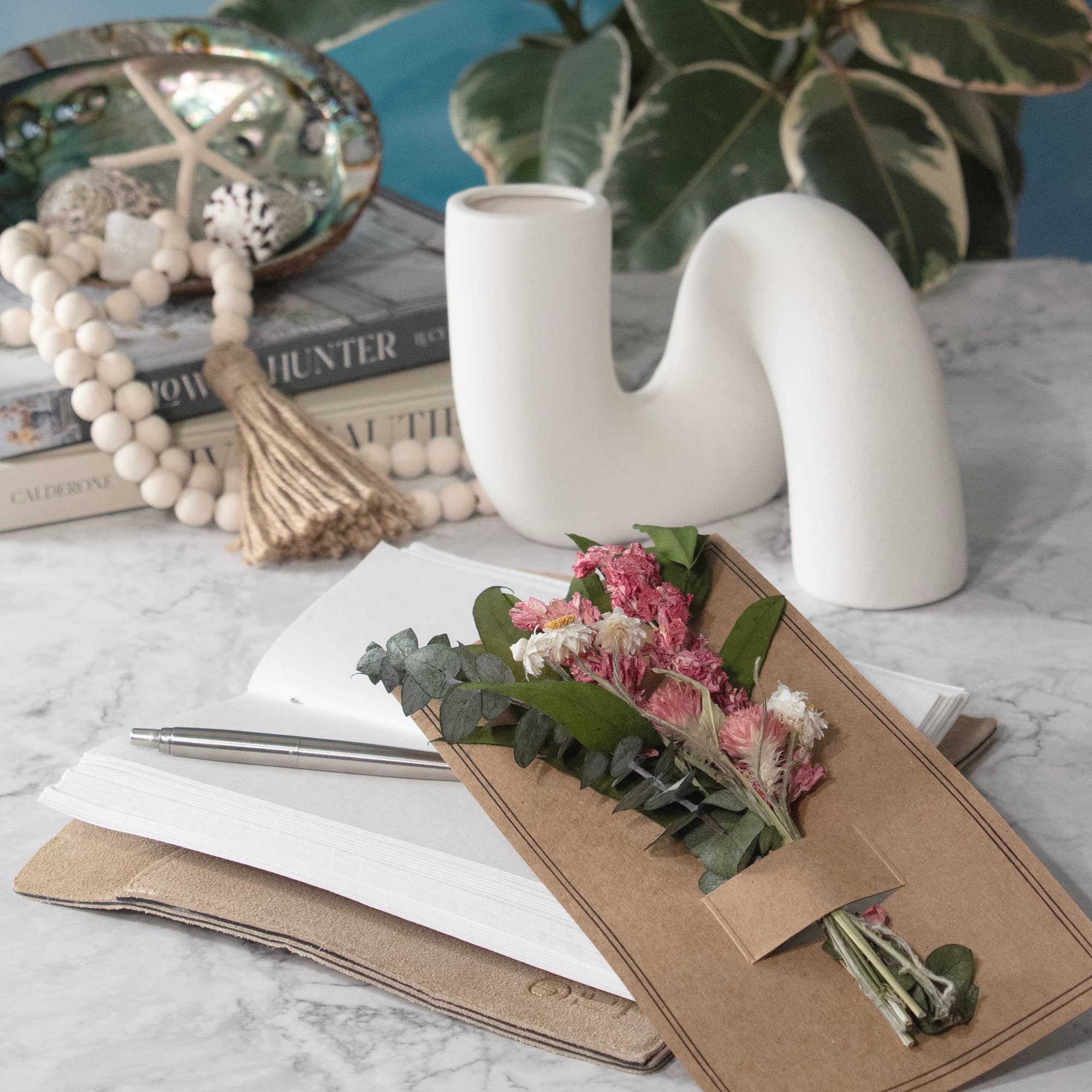 Eucalyptus &amp; Pink Larkspur Mini Bouquet 