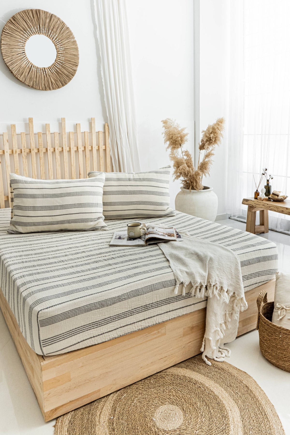 Organic Cotton Muslin Flat Sheet | Soft Breathable Cotton Top Sheet: Queen / Ivory
