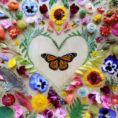 Monarch Butterfly Heart • Botanical Greeting Card • Nature