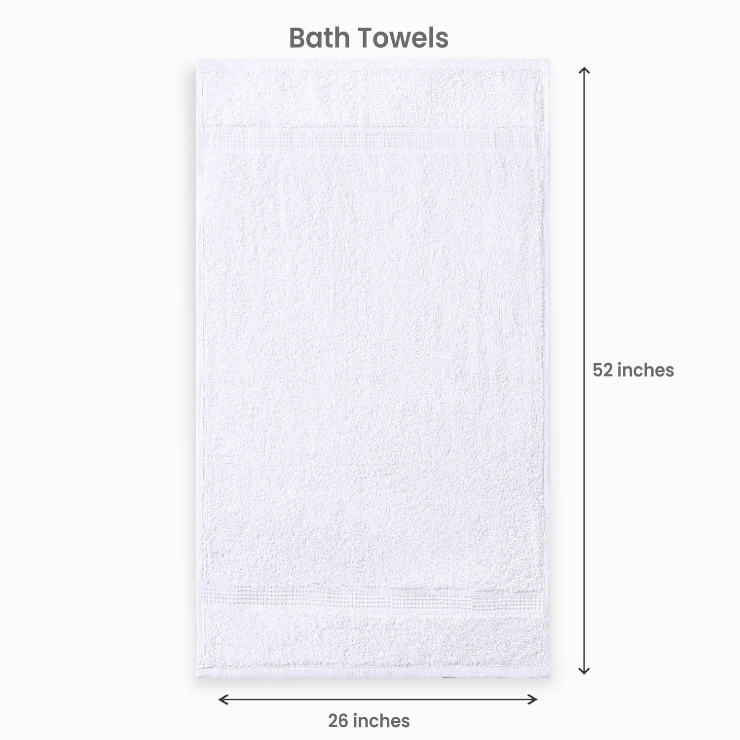 Cotton Bath Towel 26x52 Hotel Spa 12 Pack 700 GSM Soft White: Pack of 6 Cotton Towel (26x52)