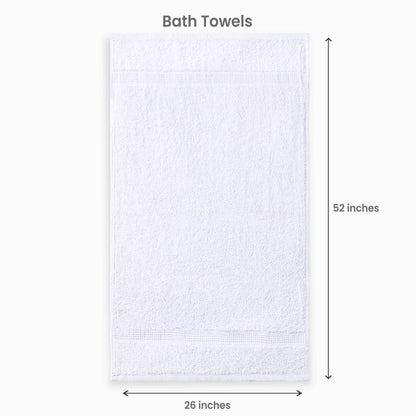 Cotton Bath Towel 26x52 Hotel Spa 12 Pack 700 GSM Soft White: Pack of 6 Cotton Towel (26x52)