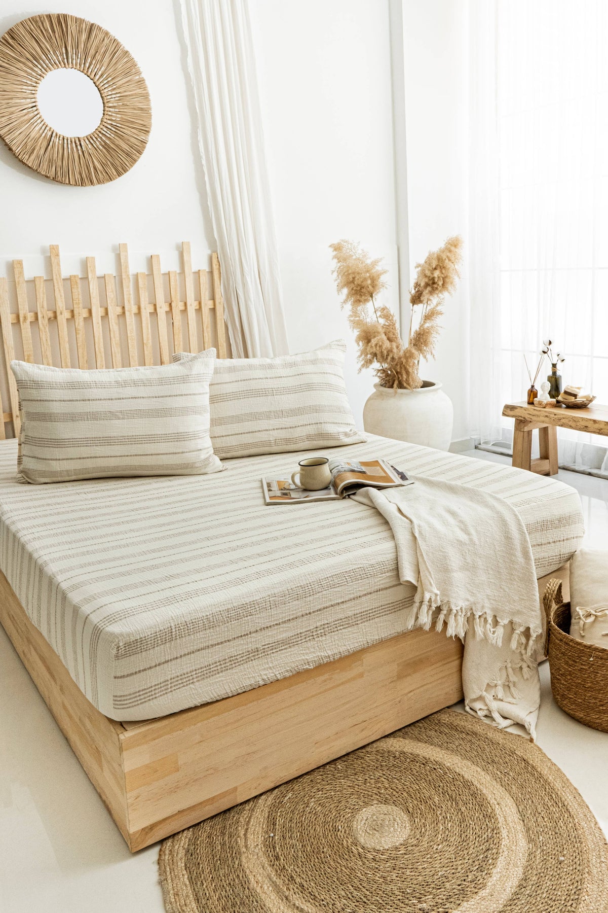 Organic Cotton Muslin Flat Sheet | Soft Breathable Cotton Top Sheet: Queen / Ivory