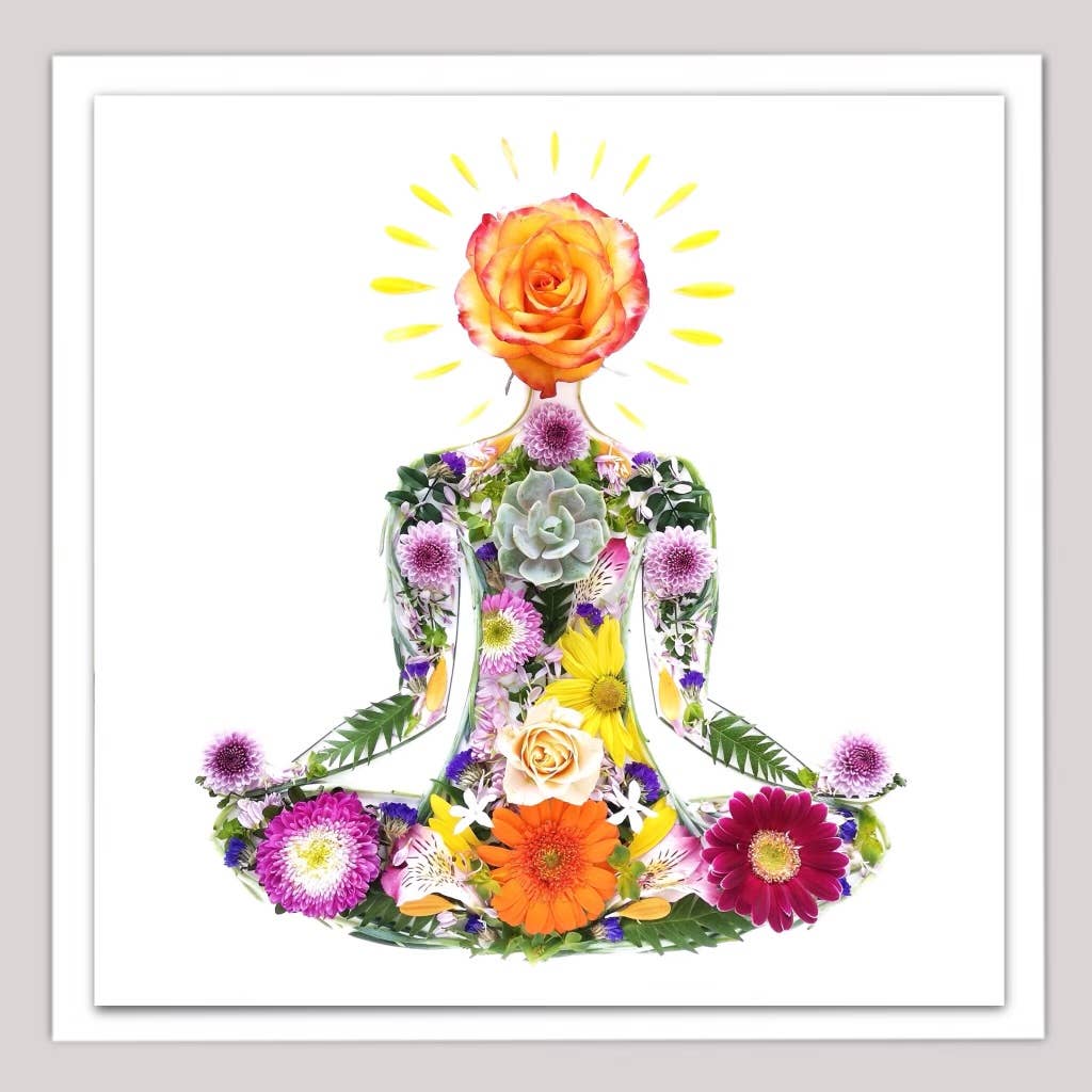 Meditation • Botanical Greeting Card • Rose • Nature Art