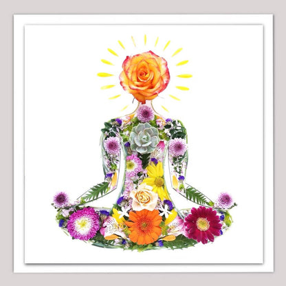 Meditation • Botanical Greeting Card • Rose • Nature Art