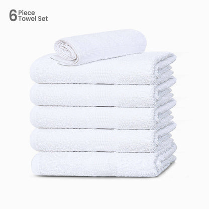 Cotton Bath Towel 26x52 Hotel Spa 12 Pack 700 GSM Soft White: Pack of 6 Cotton Towel (26x52)