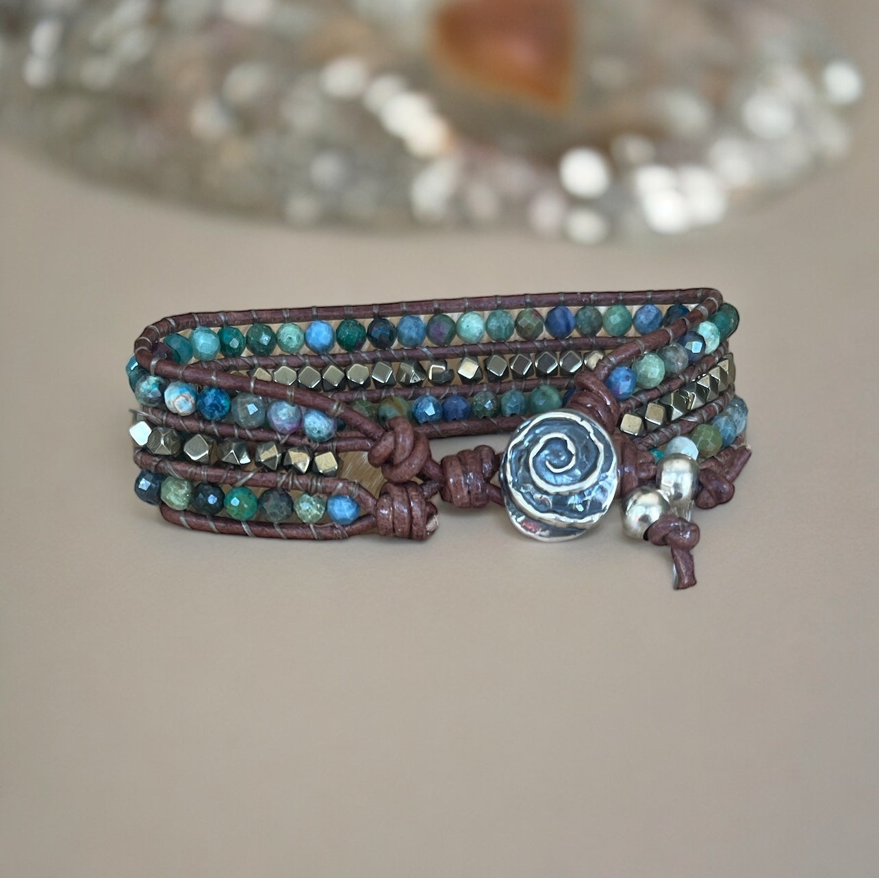 Sage Healing Jewelry - handmade Ruby in Kyanite bracelet