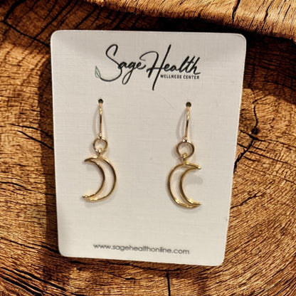 Sage Healing Jewelry: 18K Gold-Plated Crescent Earrings by Kirsten Sage