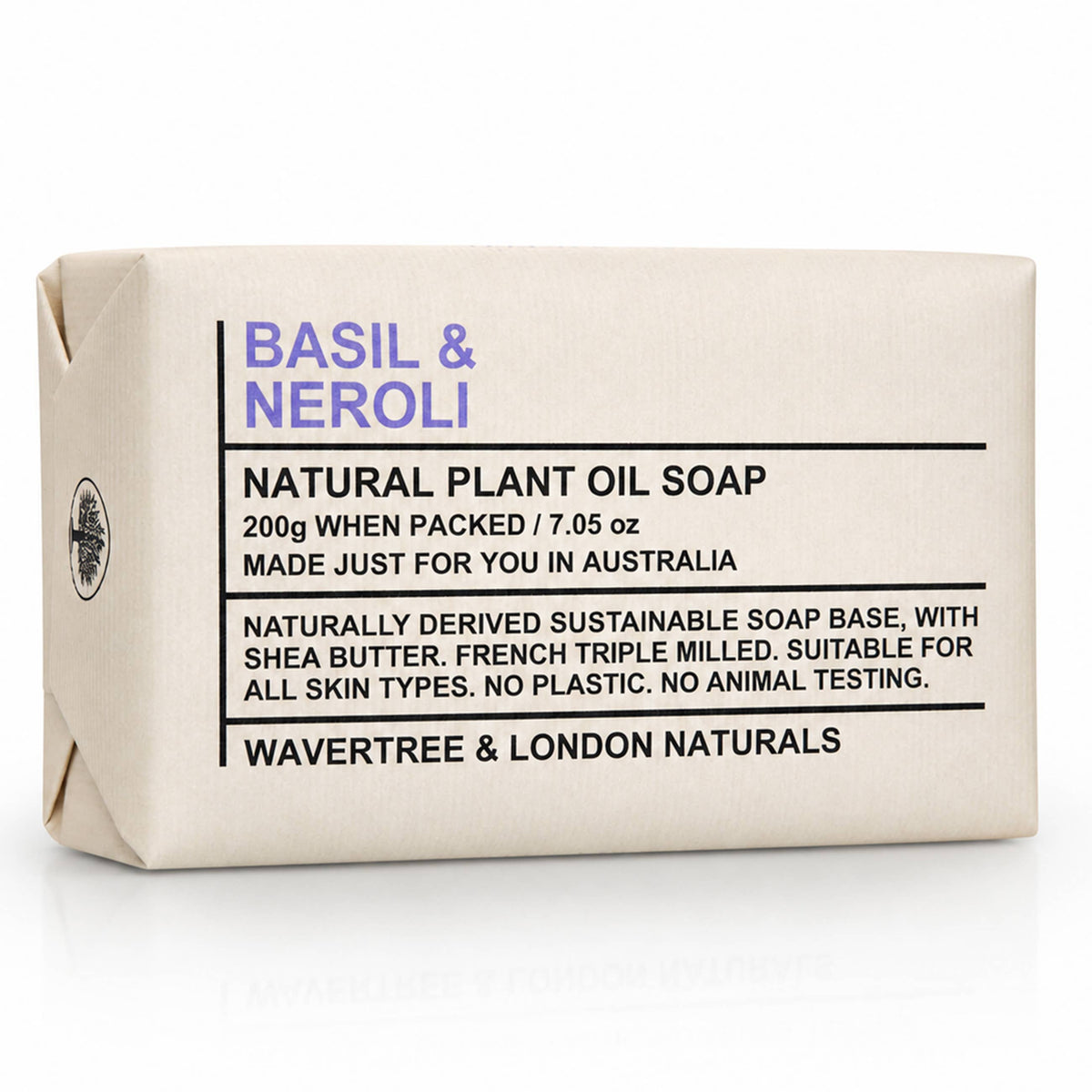 Wavertree &amp; London Naturals Soap bar -  Basil &amp; Neroli