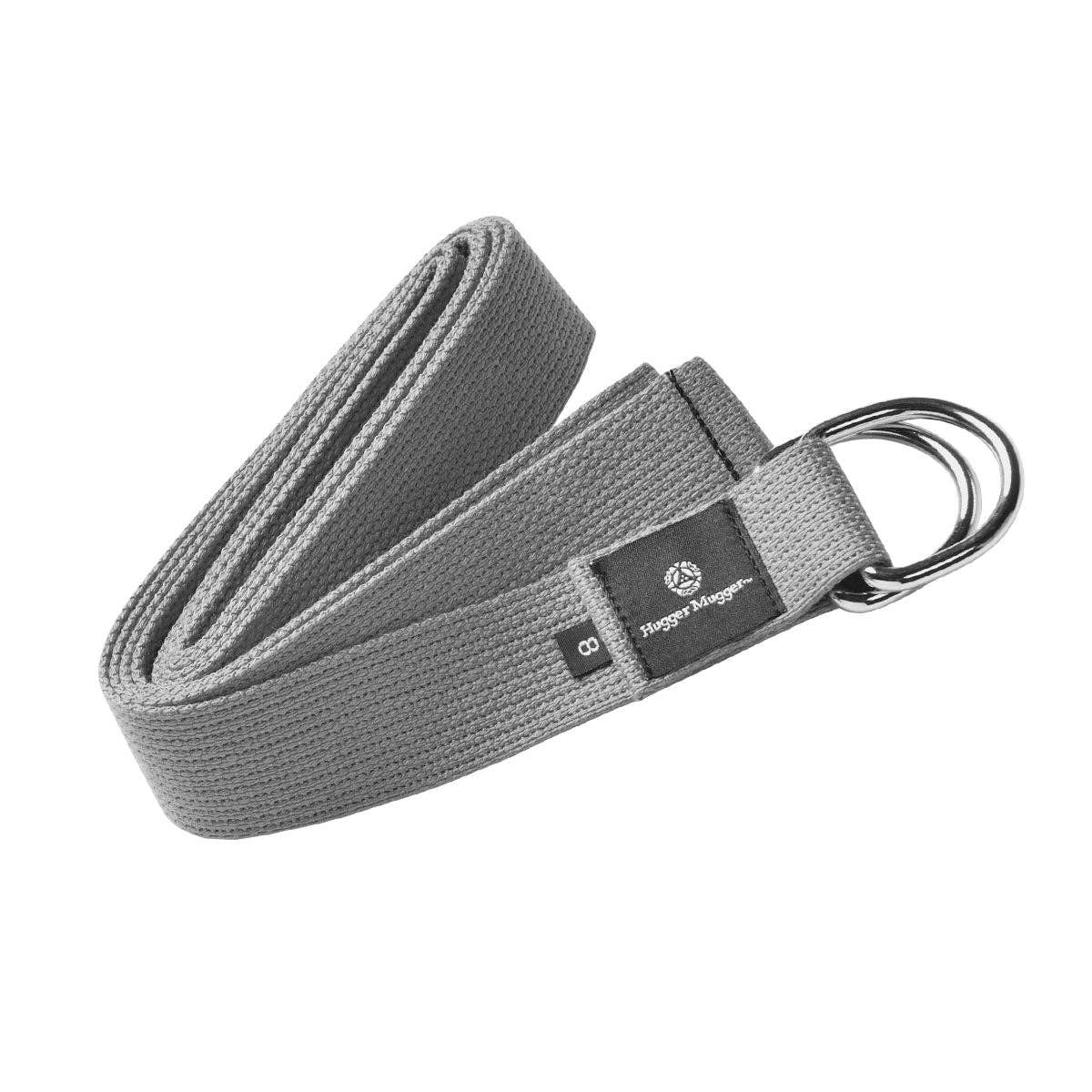 D-Ring Cotton Yoga Strap: Black / 6&