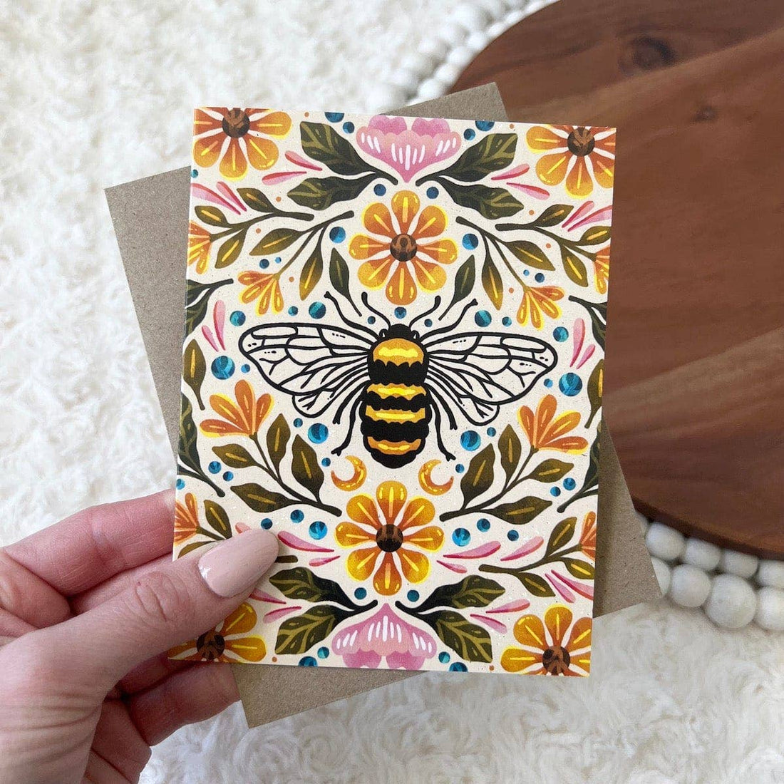 Bee &amp; Floral Greeting Card