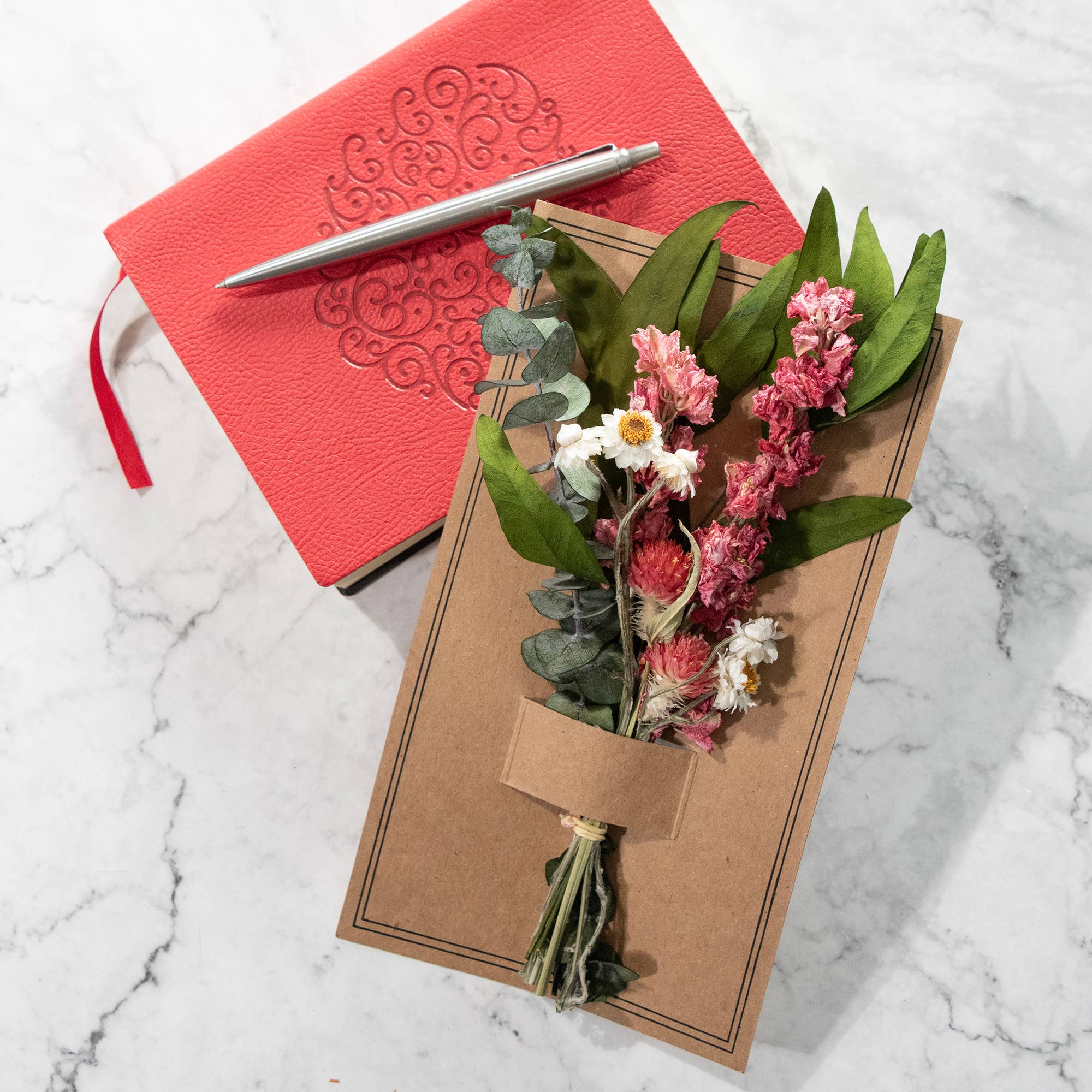 Eucalyptus &amp; Pink Larkspur Mini Bouquet 