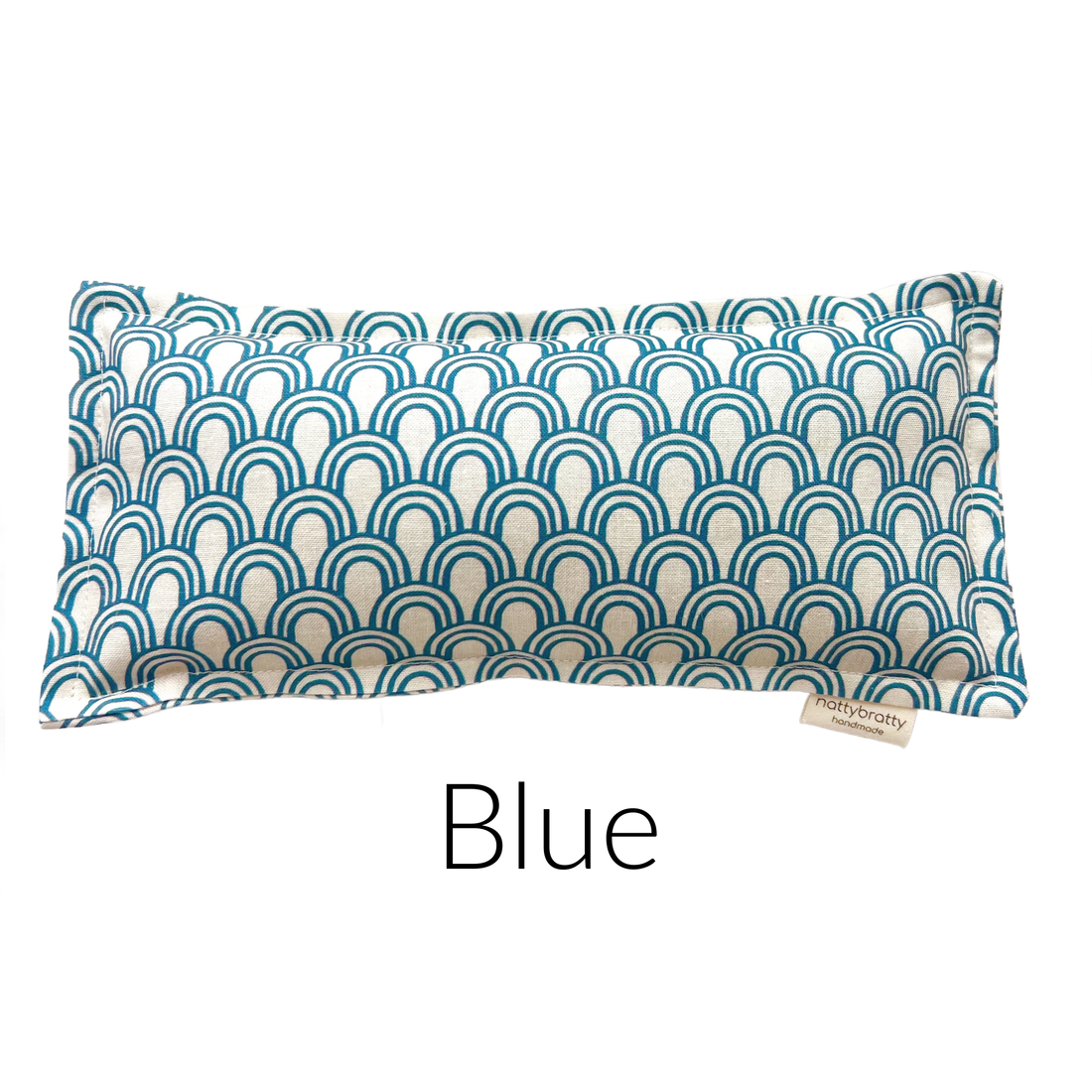 Organic Cotton Eye Pillow - Simple Arcs Collection: Blue / Scented : Add Lavender
