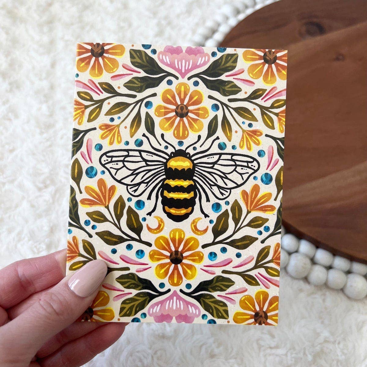 Bee &amp; Floral Greeting Card