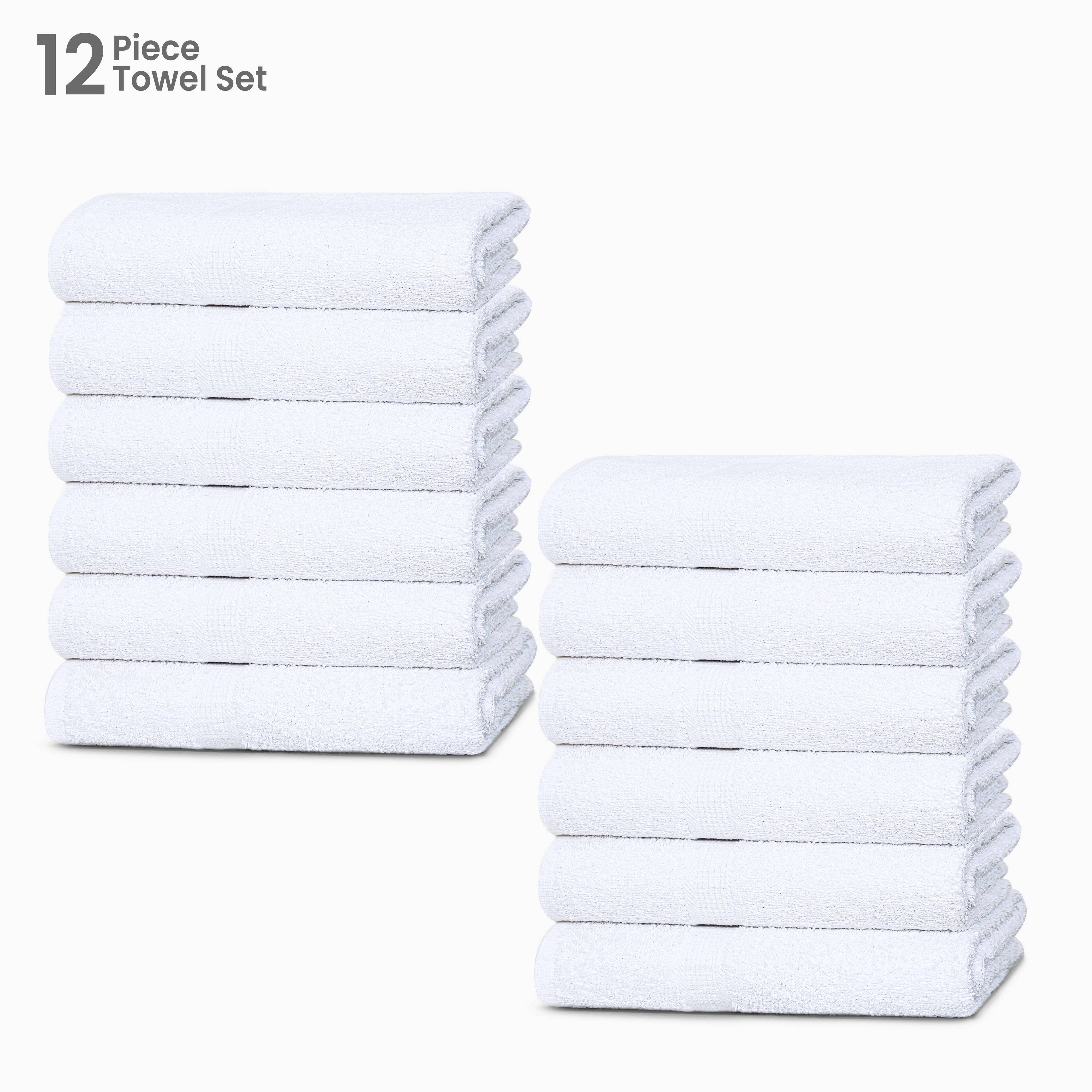 Cotton Bath Towel 26x52 Hotel Spa 12 Pack 700 GSM Soft White: Pack of 6 Cotton Towel (26x52)