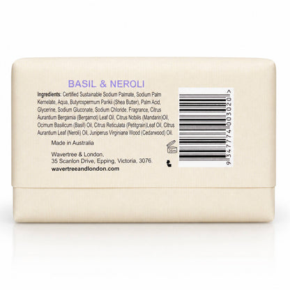 Wavertree &amp; London Naturals Soap bar -  Basil &amp; Neroli