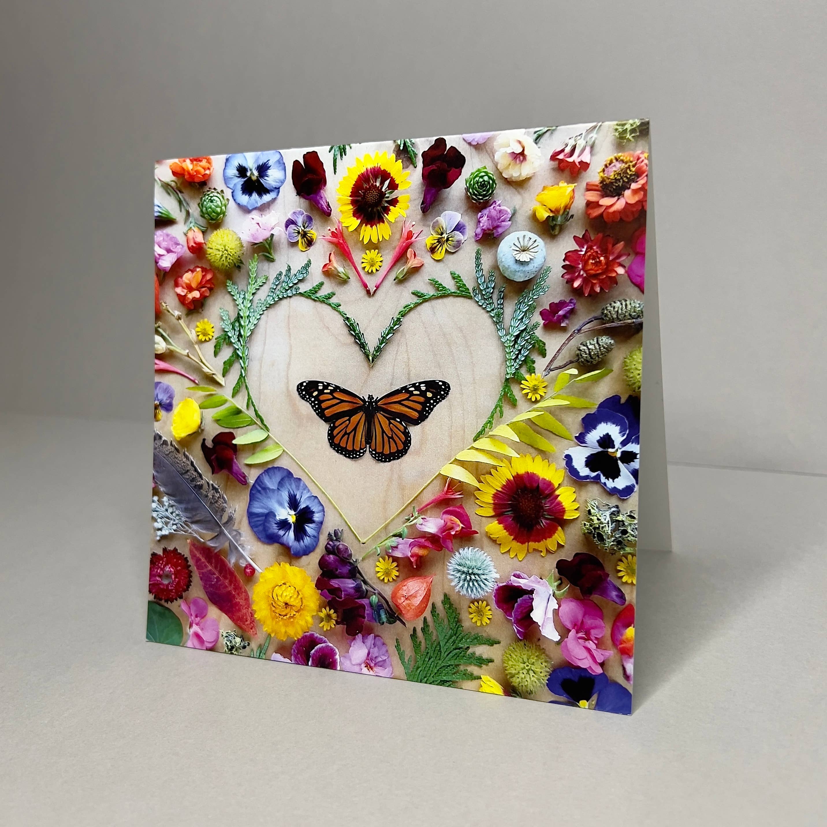 Monarch Butterfly Heart • Botanical Greeting Card • Nature
