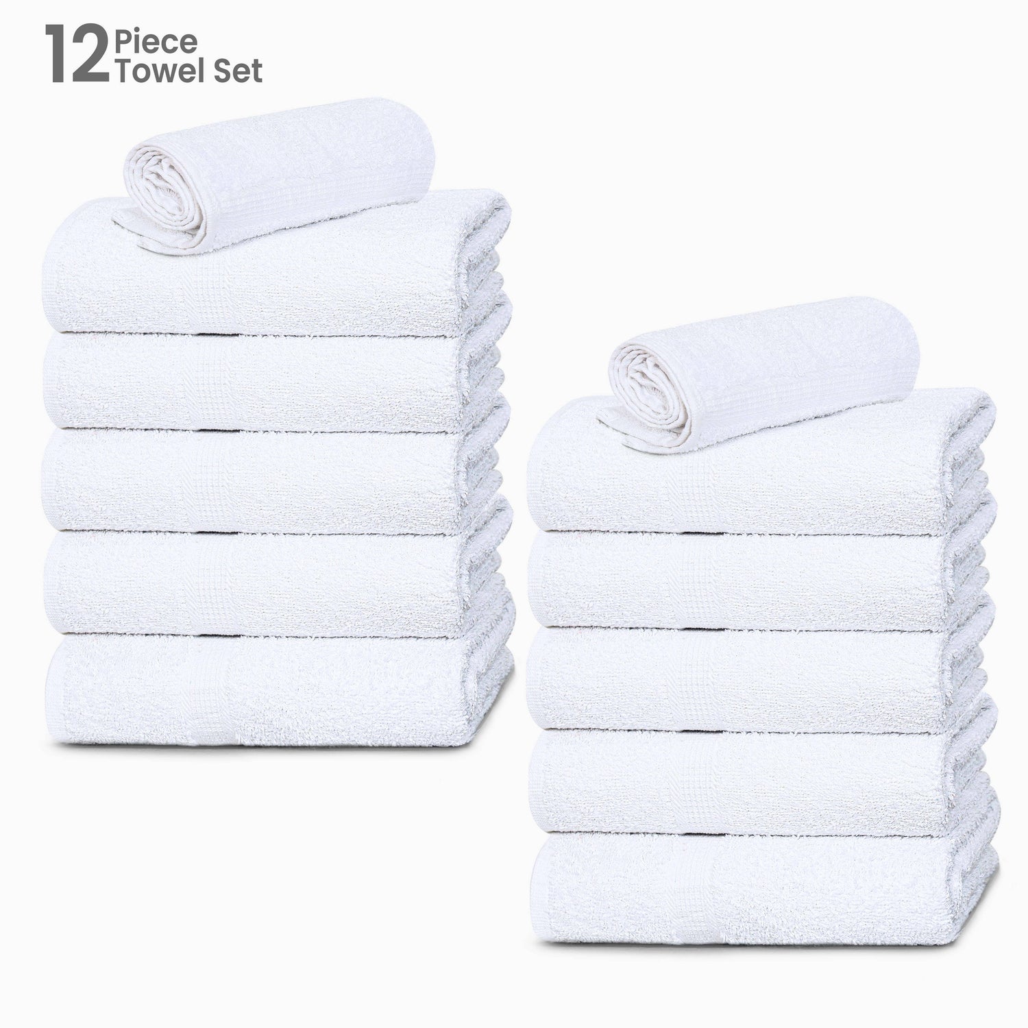 Cotton Bath Towel 26x52 Hotel Spa 12 Pack 700 GSM Soft White: Pack of 6 Cotton Towel (26x52)