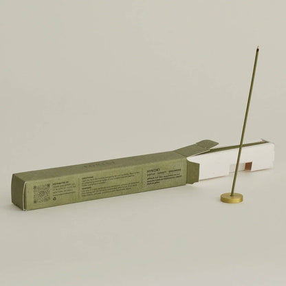 Hinoki Japanese Incense Stick Set – 30 Sticks with Brass Holder